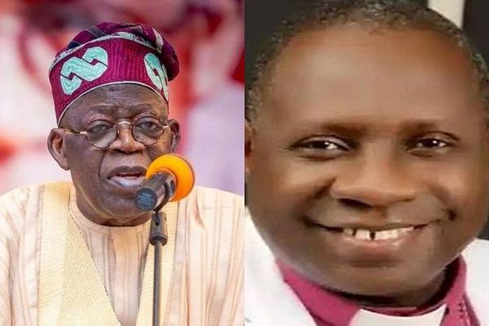 Presidentia candidate of the ruling APC, Bola Tinubu and the new President of the Christian Association of Nigeria, CAN,  Daniel Okoh. (TheNation)