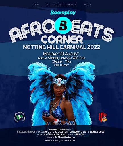 Boomplay headlines “Afrobeats Corner” at Notting Hill Carnival 2022