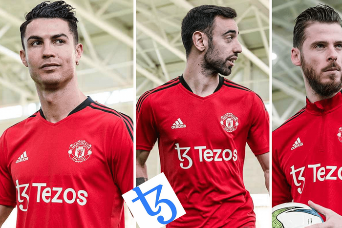 Manchester United have announced blockchain giants Tezos as their new training kit sponsor