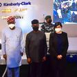 L:R- Acting Vice President, Chief Financial Officer, Kimberly-Clark Middle East and Africa, Fernando Baticon;  Executive Governor, Lagos State, His Excellency, Babajide Sanwo-Olu;  Vice President of the Federation, His Excellency, Prof. Yemi Osinbajo;...