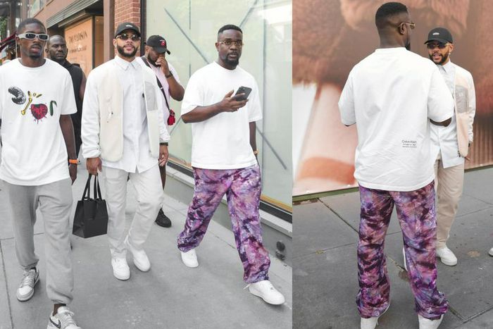 Memphis Depay and Dembele team up with Sarkodie in the USA [Photos]