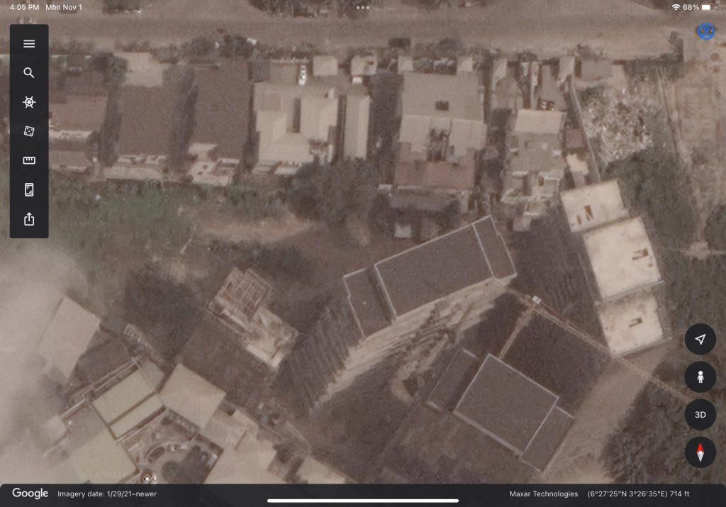 Google Maps view of Luxure in the sky project before collapse