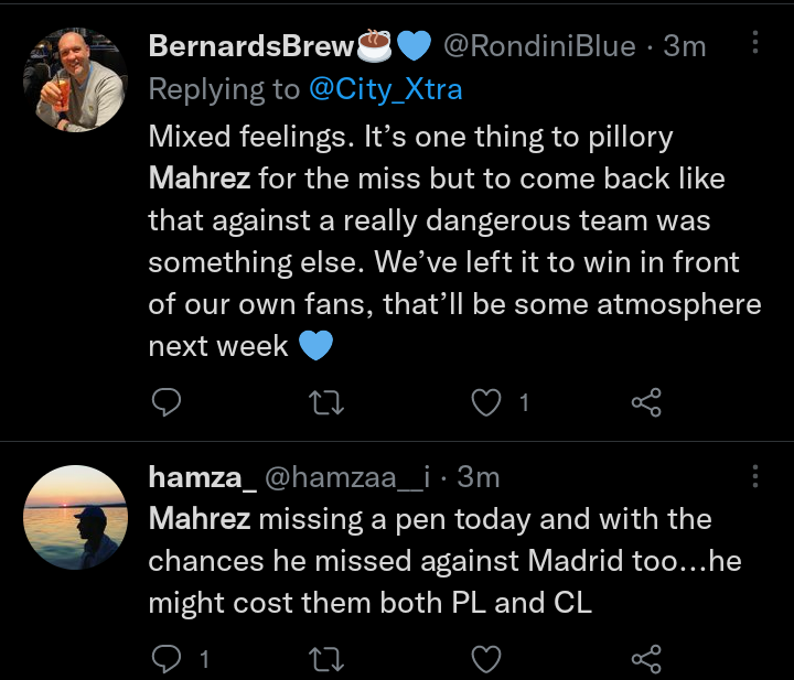 Reactions as Mahrez misses penalty for Manchester City against West Ham