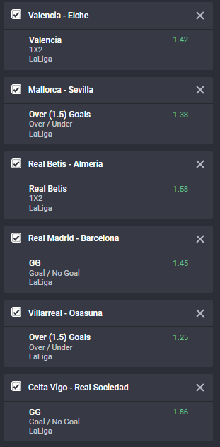 La Liga accumulator on Bet9ja