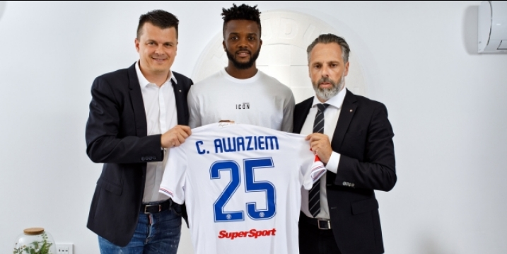 Awaziem with his newest employers.