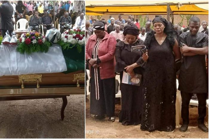 Tears flow as Ex-Super Eagles midfielder Justice Christopher is buried in Jos