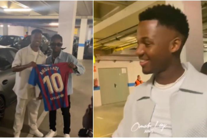 Ansu Fati and Omah Lay linked up in Barcelona
