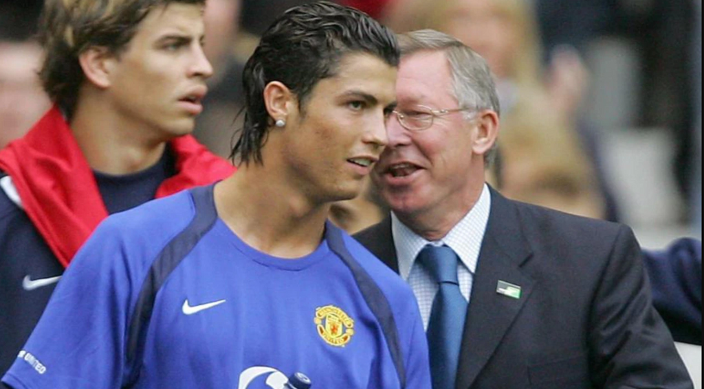 Ronaldo with Sir Alex Ferguson