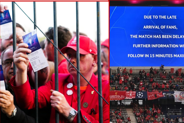 Liverpool fans delayed at the entrance of the Stade de France