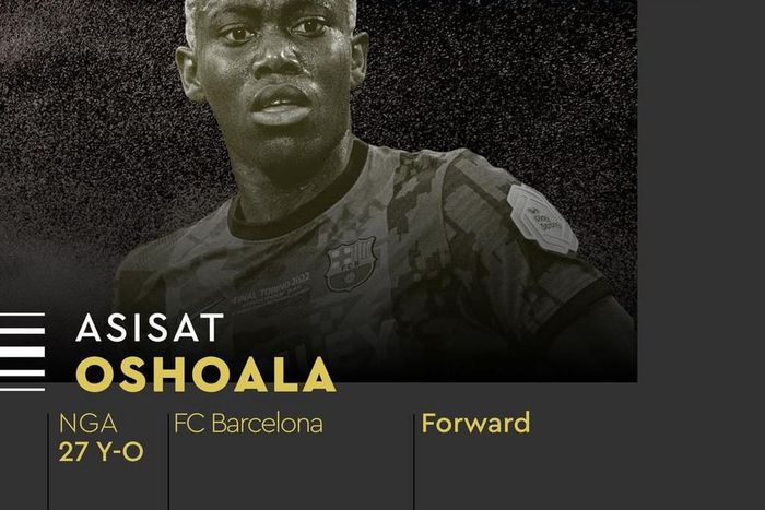 Asisat Oshoala to battle 19 others for 2022 Ballon d'OrAward