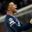 Kylian Mbappe celebrates after scoring PSG's late winner against Real Madrid