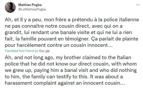 Mathias Pogba replies Paul Pogba's allegations via Twitter