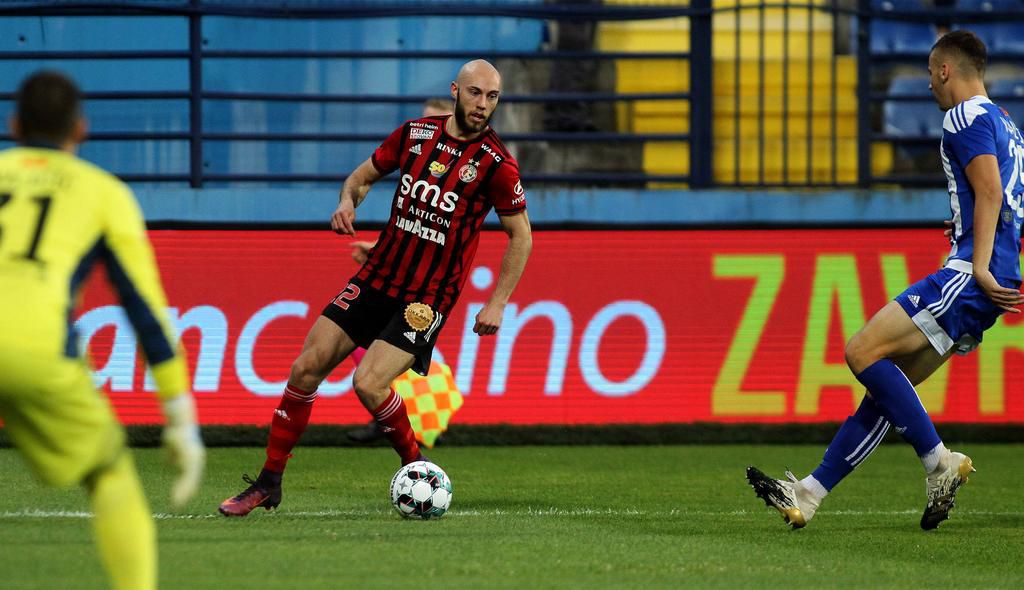 Mikkel Dahl in action for HB Torshavn in the European Conference League