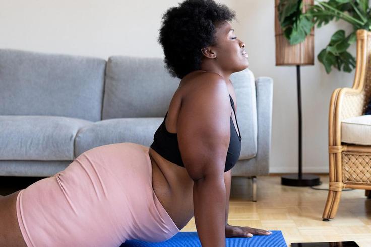 A woman exercising