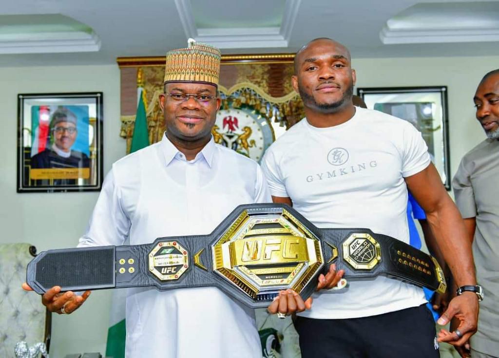 Kamaru Usman met with Kogi state governor Yahaya Bello