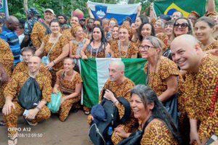 Foreign devotees at the Osun Osogbo festival. [Twitter:@osunosogbo2019]