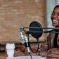 Podcaster at work