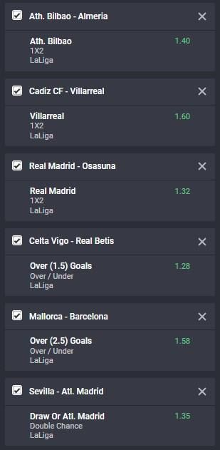 La Liga accumulator on Bet9ja