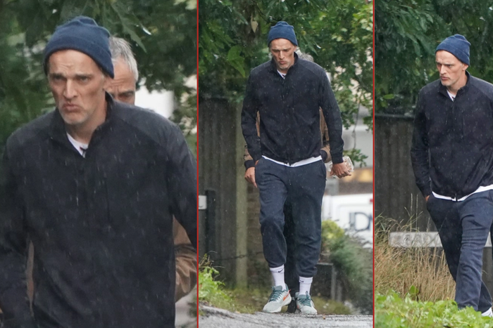 Thomas Tuchel went out for a morning walk on Thursday following his shock sacking 24 hours earlier