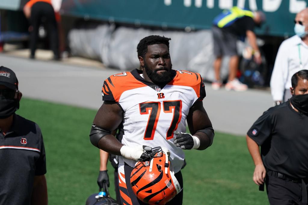 Hakeem Adeniji in action for the Cincinnati Bengals