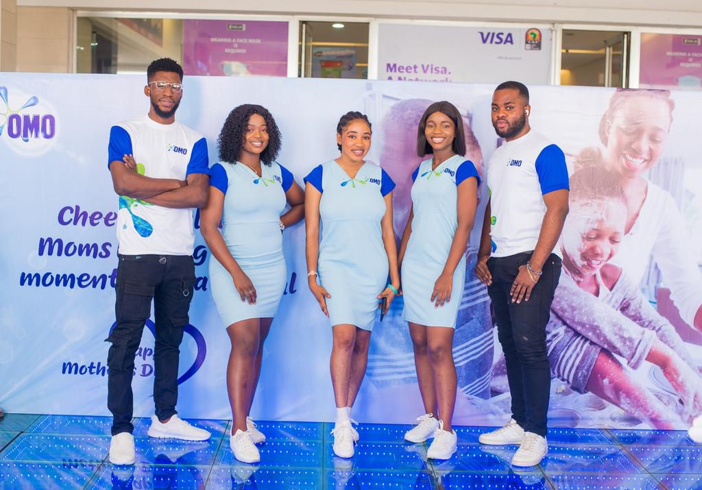 Brand representatives at the mall activation for OMO's Mother's Day celebration