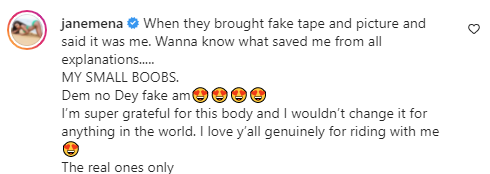 IG dancer Janemena credits her 'small boobs' for saving her after fake sex tape leaked