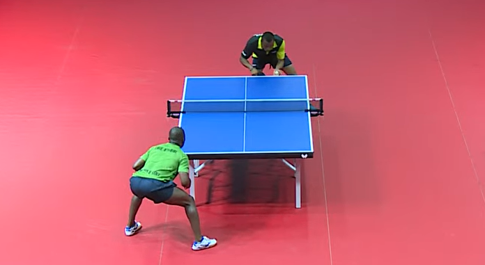 Amadi serves during the decisive final game of the final.
