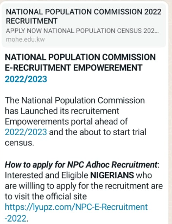 Fact-check: Is NPC recruiting for 2023 census? [NAN]
