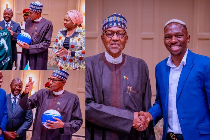 President Buhari meets Omeruo In Spain