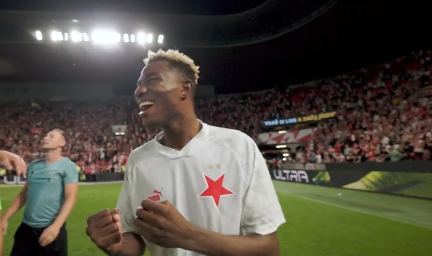 Moses Esor has scored four (4) goals in five (5) matches this season for Prague.