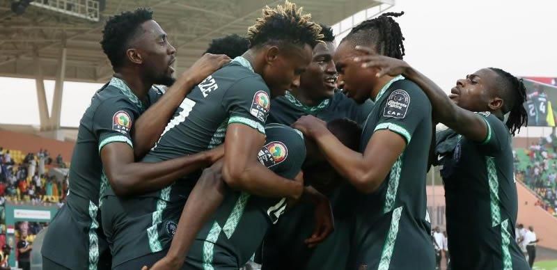 Nigeria's Super-Eagles celebrate the goal