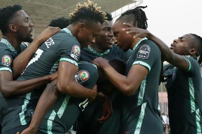 Nigeria's Super-Eagles celebrate the goal