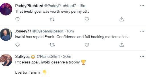 Reactions as Alex Iwobi scores for Everton against Newcastle United