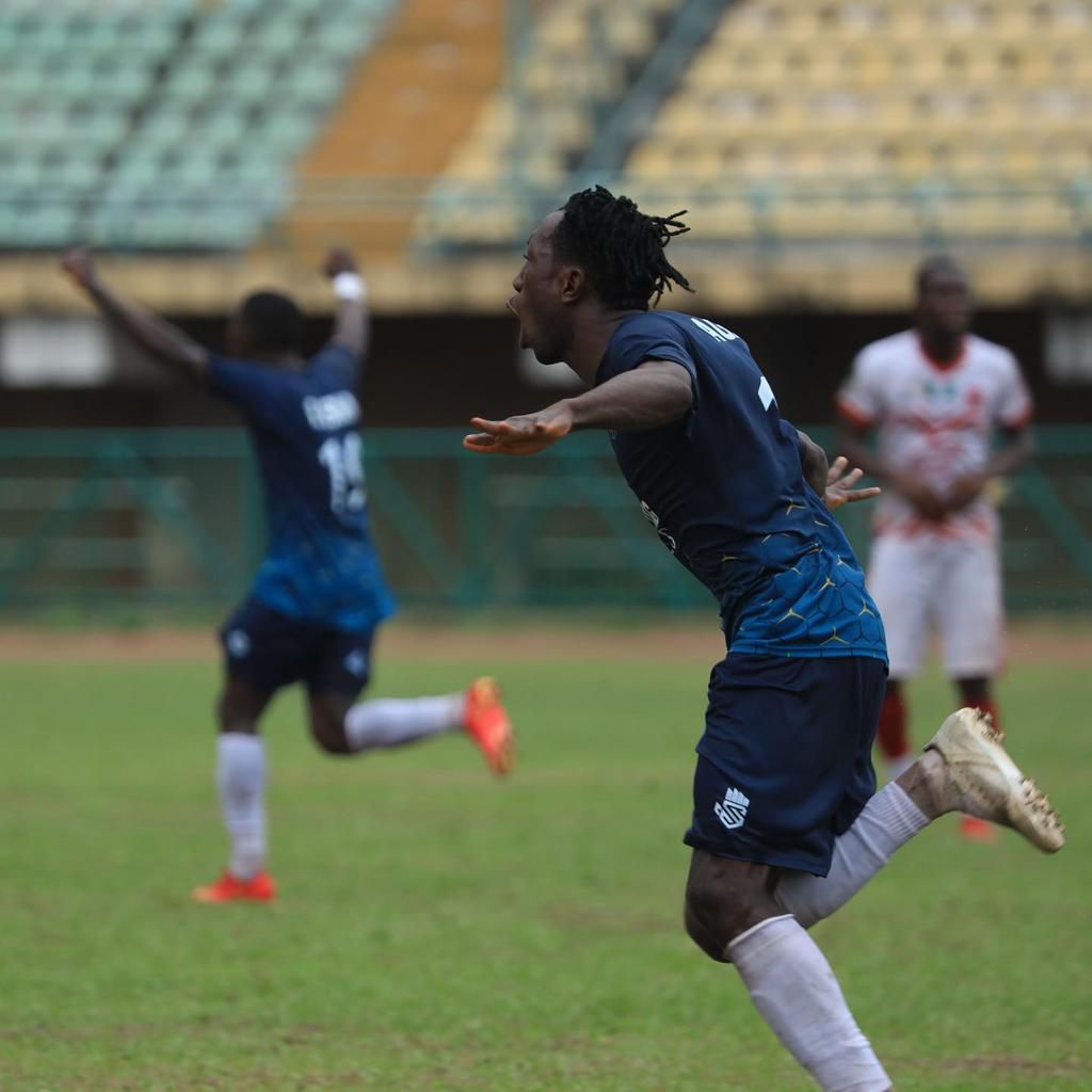 Agada wheels away in ecstasy after scoring the winner.