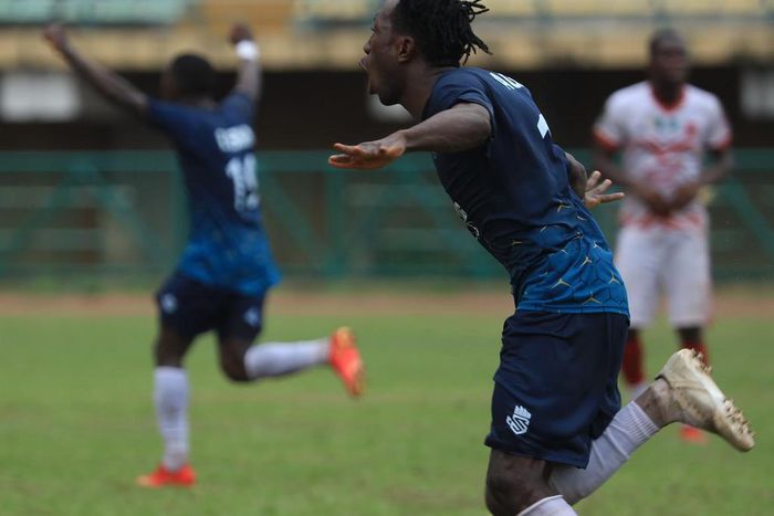 Agada wheels away in ecstasy after scoring the winner.