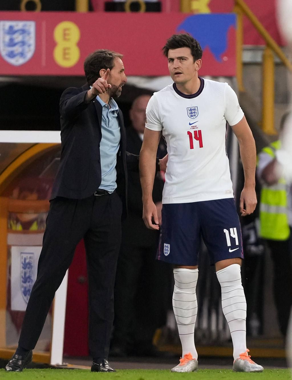 England manager Gareth Southgate with Harry Maguire