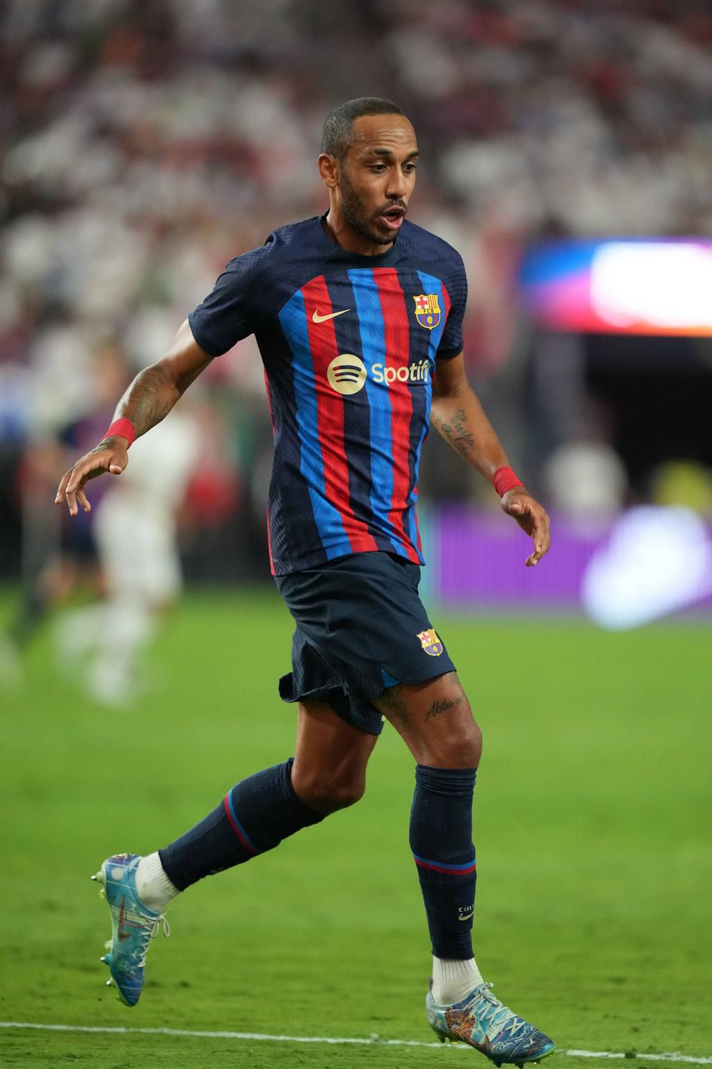 Pierre-Emerick Aubameyang of F.C Barcelona during the Soccer Champions Tour match between Real Madrid and F.C Barcelona at Las Vegas,NV on July 23, 2022