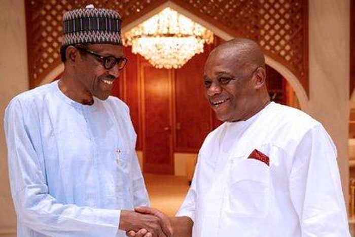 Presiident Muhammadu Buhari and Orji Uzor Kalu. (Vanguard)