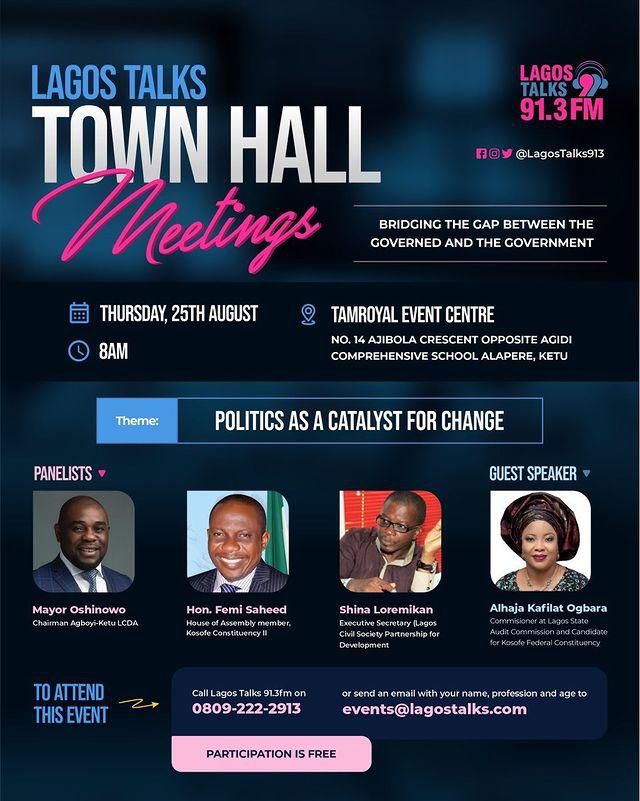 Lagos Talks 91.3FM organises town hall meetings