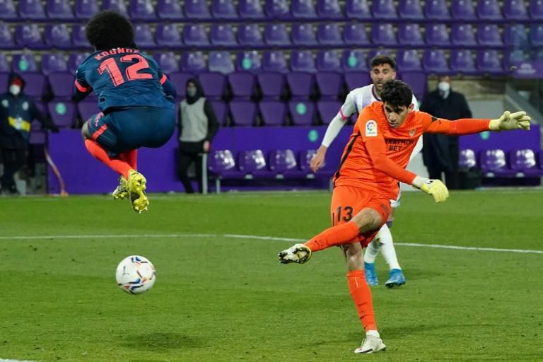 Sevilla goalkeeper Yassine 'Bono' Bounou (R) snatches a stoppage-time La Liga equaliser at Real Valladolid.