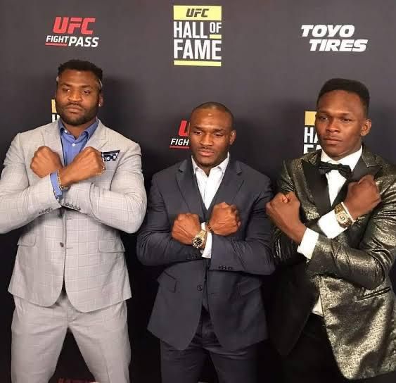 Ngannou has become the UFC's third African champion, with Kamaru Usman and Israel Adesanya the welterweight and middleweight champions, respectively