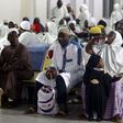 This is a picture of Kogi state Pilgrims returning from Hajj in Saudi Arabia, at the General Aviation Terminal, in Abuja, Nigeria on September 29, 2015.