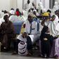 This is a picture of Kogi state Pilgrims returning from Hajj in Saudi Arabia, at the General Aviation Terminal, in Abuja, Nigeria on September 29, 2015.