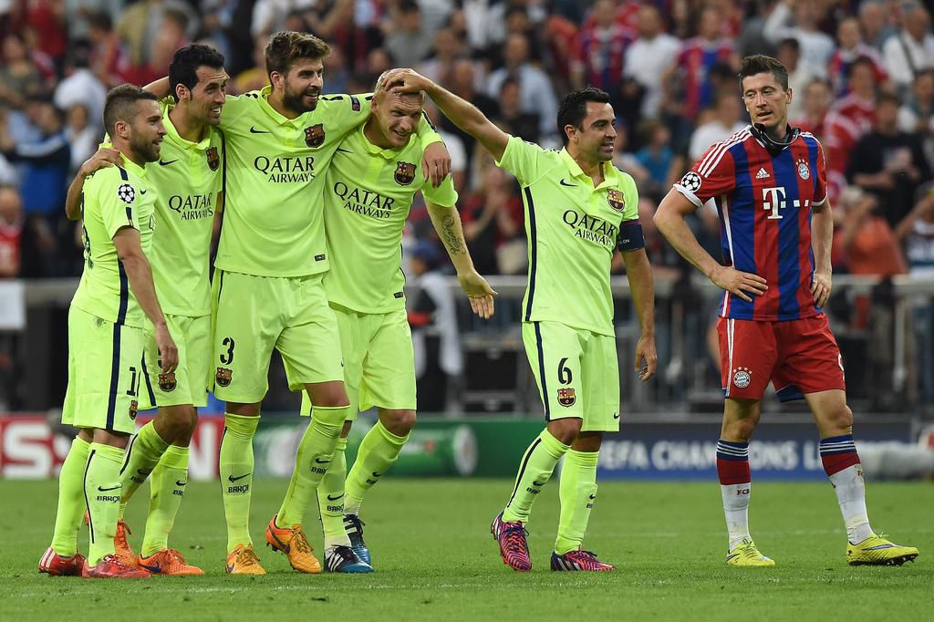 Xavi played with Pique, Busquets and Alba before becoming their manager at Barcelona