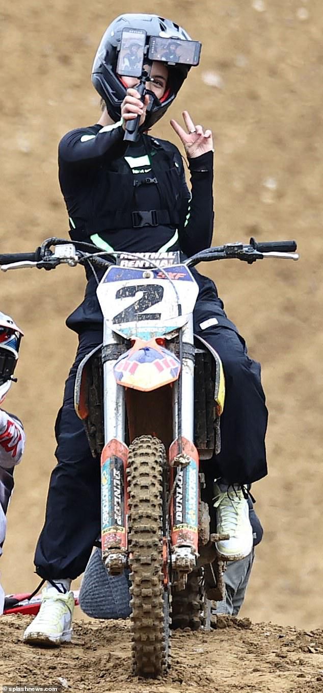 Emma Raducanu on a Motocross bike