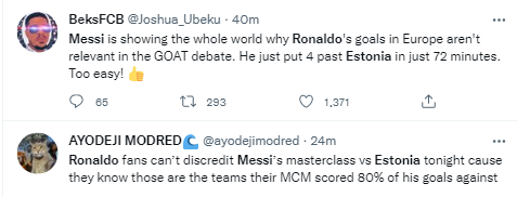 Reactions as Messi scores 5 goals for Argentina against Estonia