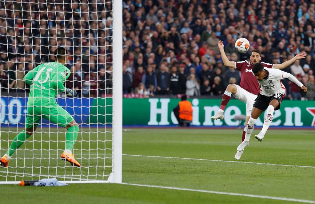 It took Knauff just 50 seconds to head Frankfurt in front at the Olympic Stadium.