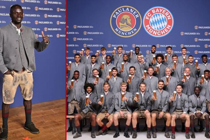Sadio Mane refuses to hold up beer in Bayern Munich team photo