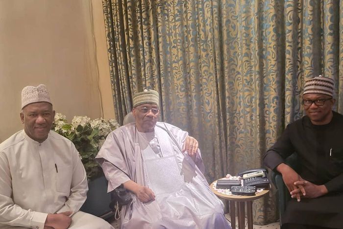 Yusuf Datti Baba-Ahmed, Ibrahim Babangida and Peter Obi (Peter Obi/Twitter)