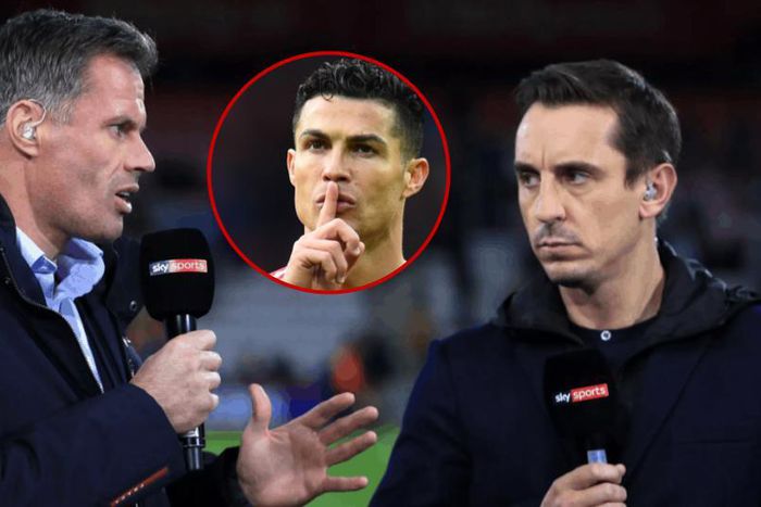 Jamie Carragher and Gary Neville exchange words over Ronaldo's transfer request
